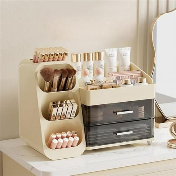 Makeup Organizer with Drawers Large Vanity Storage Box for Skincare Brushes - Picture 7 of 7